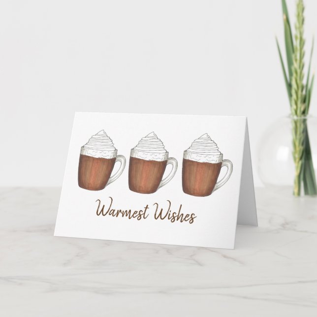 Cartes Pour Fêtes Annuelles Chaleureux Chocolat Chocolat Chaud Fêtes d'hiver (Devant)