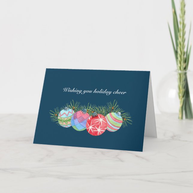 Cartes Pour Fêtes Annuelles Chaleureux Conception de Noël bleu Salutation de N (Devant)