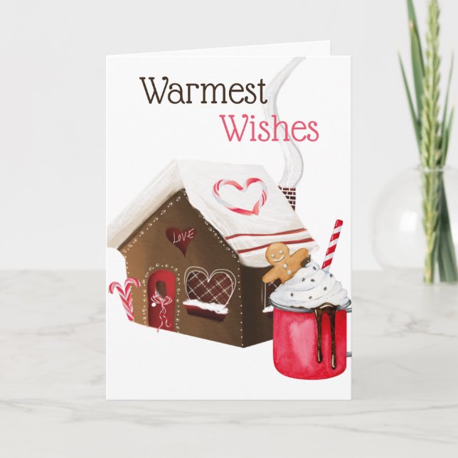 Cartes Pour Fêtes Annuelles Chaleureux Cookies dans cacao Gingerpain Noël (Devant)