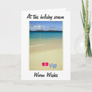 CARTES POUR FÊTES ANNUELLES CHALEUREUX SOUHAITS NOËL / ENSOLEILLÉ NOUVEL AN VO