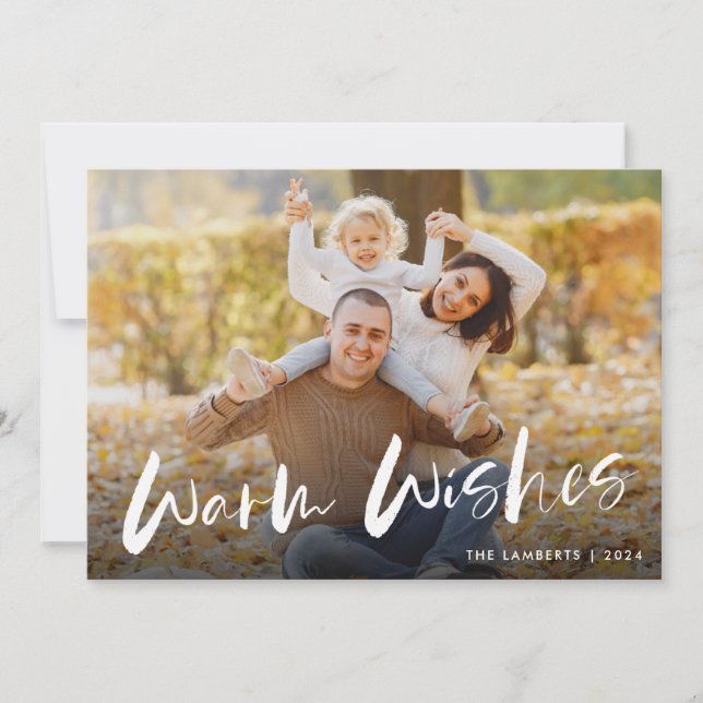 Cartes Pour Fêtes Annuelles Chaleureux souhaits Photo Noël (Devant)