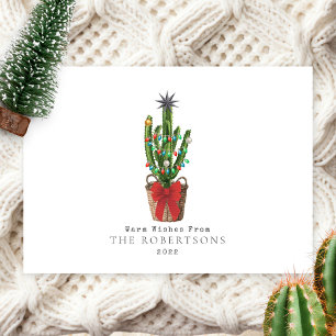 Cartes Pour Fêtes Annuelles Chaleureux voeux Cactus Noël
