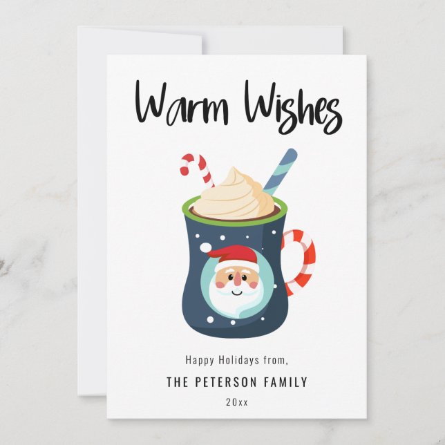 Cartes Pour Fêtes Annuelles Chaleureux voeux Noël cacao Mug Appartement de vac (Devant)