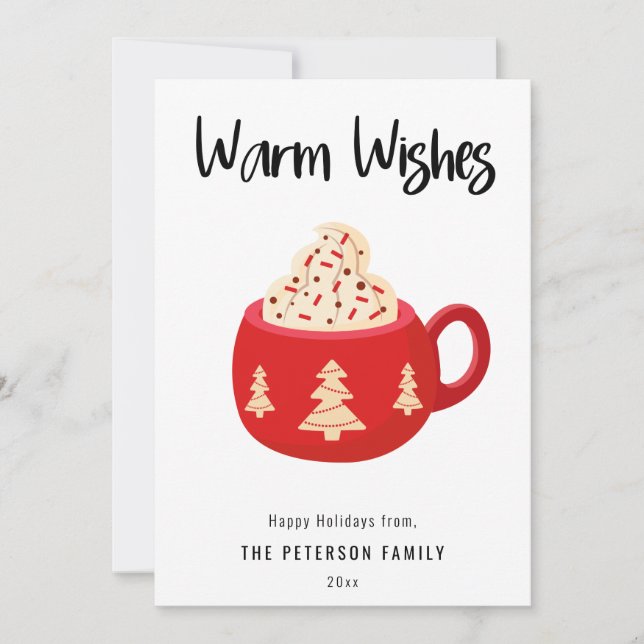 Cartes Pour Fêtes Annuelles Chaleureux voeux Noël cacao Mug Appartement de vac (Devant)