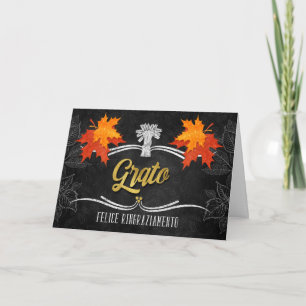 Cartes Pour Fêtes Annuelles Chalk des Bénédictions de Thanksgiving italiennes