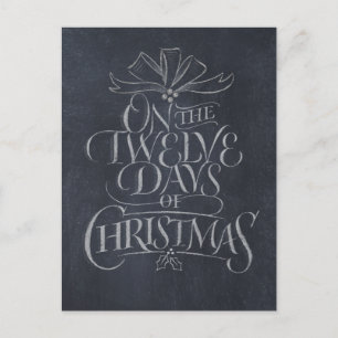 Cartes Pour Fêtes Annuelles Chalk noir "12 Jours de Noël"