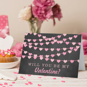 Cartes Pour Fêtes Annuelles Chalkboard Chaîne d'amour Heureuse Sainte-Valentin
