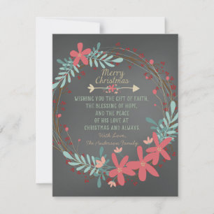 Cartes Pour Fêtes Annuelles Chalkboard Christian Christmas Card