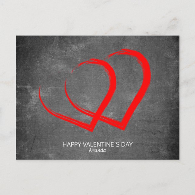 Cartes Pour Fêtes Annuelles Chalkboard Hearts de la Saint Valentin moderne (Devant)