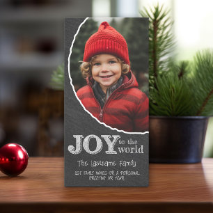 Cartes Pour Fêtes Annuelles Chalkboard Joy to the World Photo Frame
