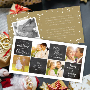 Cartes Pour Fêtes Annuelles Chalkboard Marié Little Christmas Photo Mariage