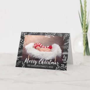 Cartes Pour Fêtes Annuelles Chalkboard Noël Branches de neige Photo