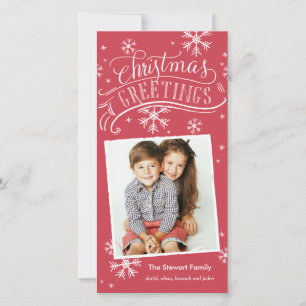 Cartes Pour Fêtes Annuelles Chalkboard Salutations 1 photo Fête de Snowflake R