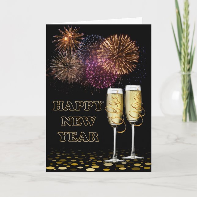 Cartes Pour Fêtes Annuelles Champagne (Devant)