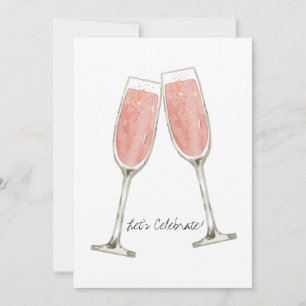 Cartes Pour Fêtes Annuelles Champange rose personnalisé