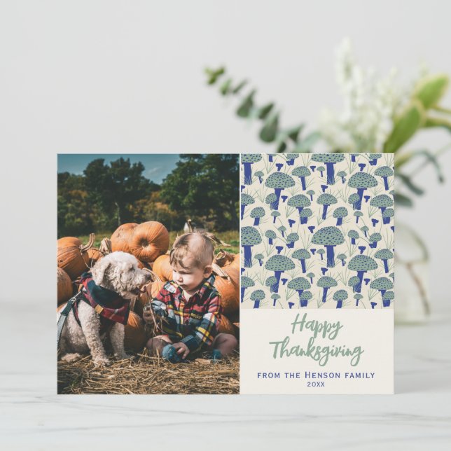 Cartes Pour Fêtes Annuelles Champignon bon thanksgiving Automne automne photo (Debout devant)