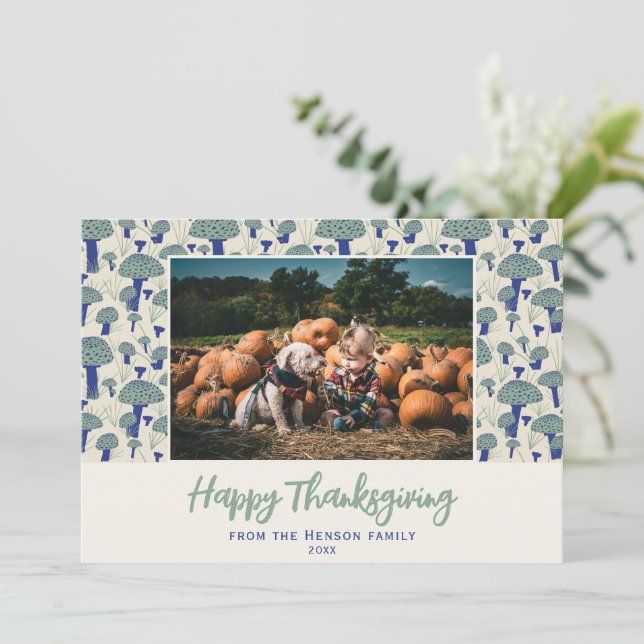 Cartes Pour Fêtes Annuelles Champignon bon thanksgiving Automne automne photo (Debout devant)