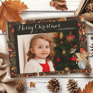 Cartes Pour Fêtes Annuelles Champignons Bois Forêt animale Noël