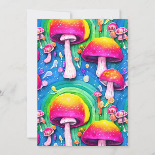 Cartes Pour Fêtes Annuelles Champignons mignons colorés Motif sans joint
