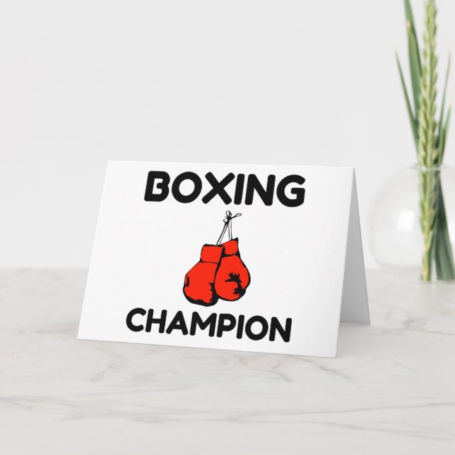CARTES POUR FÊTES ANNUELLES CHAMPION DE BOXING (Devant)