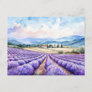 Cartes Pour Fêtes Annuelles Champs de lavande beaux arts
