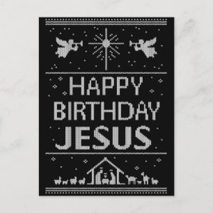 Cartes Pour Fêtes Annuelles Chandail de Noël chrétien Joyeux anniversaire Jésu