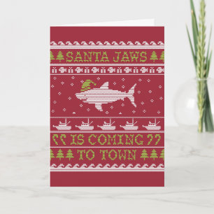 Cartes Pour Fêtes Annuelles Chandail de vacances père Noël Shark