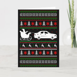 Cartes Pour Fêtes Annuelles Changement à l'intérieur Texte Santa avec voiture