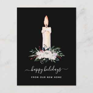 Cartes Pour Fêtes Annuelles Changement d'adresse à Noël   Bougie florale