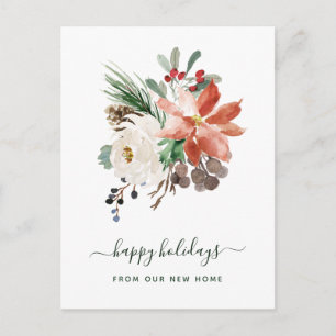 Cartes Pour Fêtes Annuelles Changement d'adresse à Noël   Vacances florales