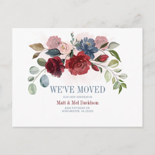 Cartes Pour Fêtes Annuelles Changement d'adresse floral