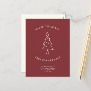 Cartes Pour Fêtes Annuelles Changement d'adresse moderne Simple Arbre de Noël 