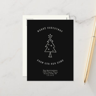Cartes Pour Fêtes Annuelles Changement d'adresse moderne Simple Arbre de Noël 