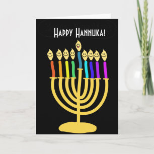 Cartes Pour Fêtes Annuelles Channukah heureux Menora/Chanukia