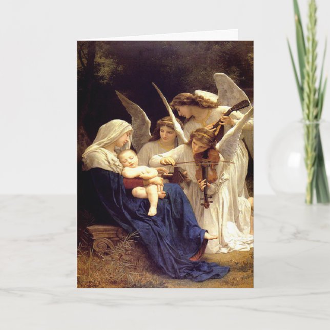 Cartes Pour Fêtes Annuelles Chant des Anges Religieux Béni Mère (Devant)