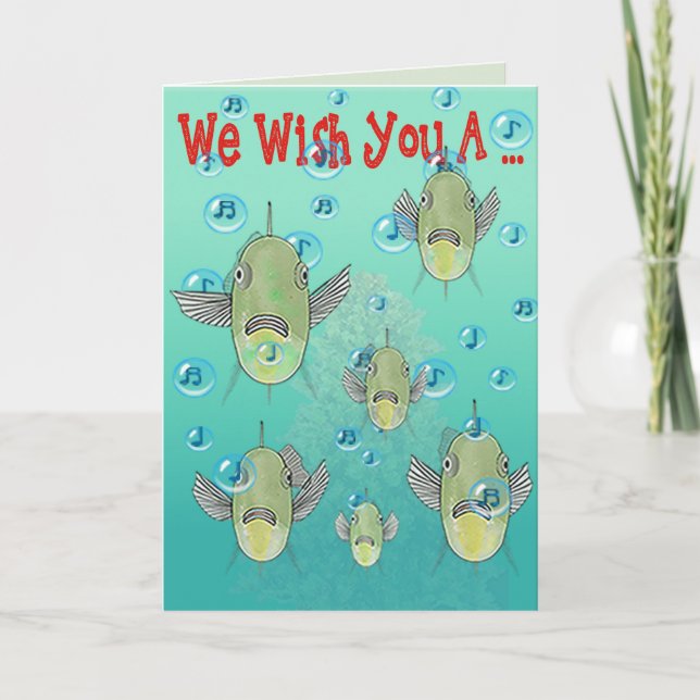 Cartes Pour Fêtes Annuelles Chanter du poisson (Devant)