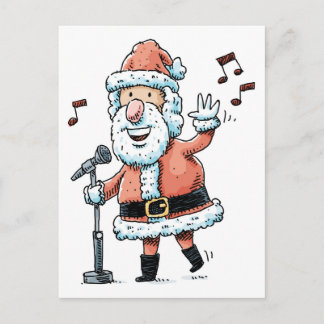 Cartes Pour Fêtes Annuelles Chanter le Père Noël