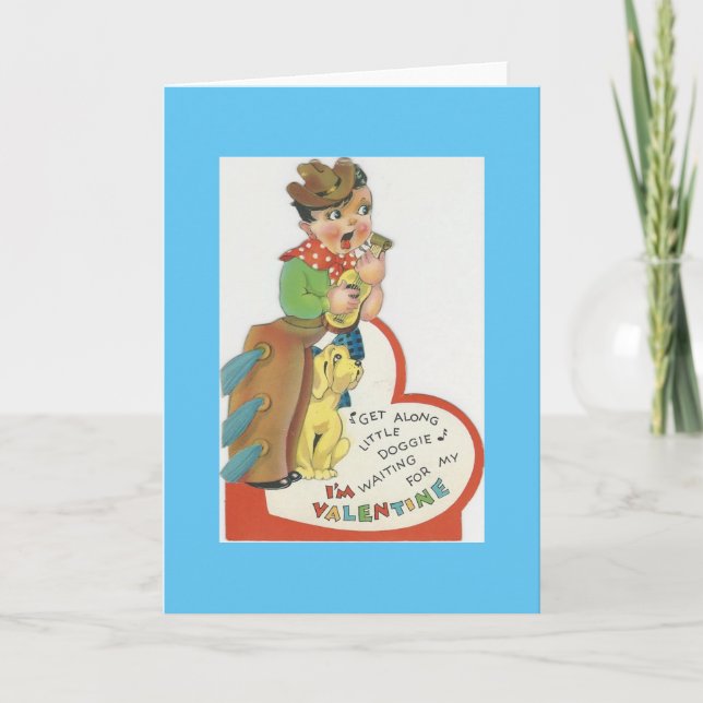 Cartes Pour Fêtes Annuelles Chanteur vintage Cowboy Valentine (Devant)