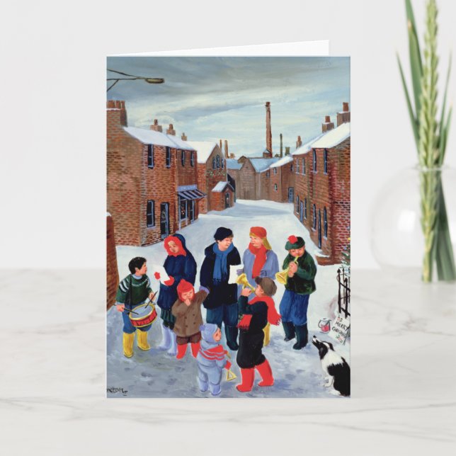 Cartes Pour Fêtes Annuelles Chanteurs Carol (Devant)