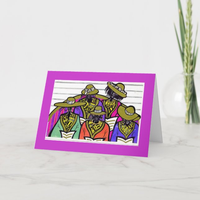 CARTES POUR FÊTES ANNUELLES CHANTEZ LE CHOEUR CHANTENT (Devant)