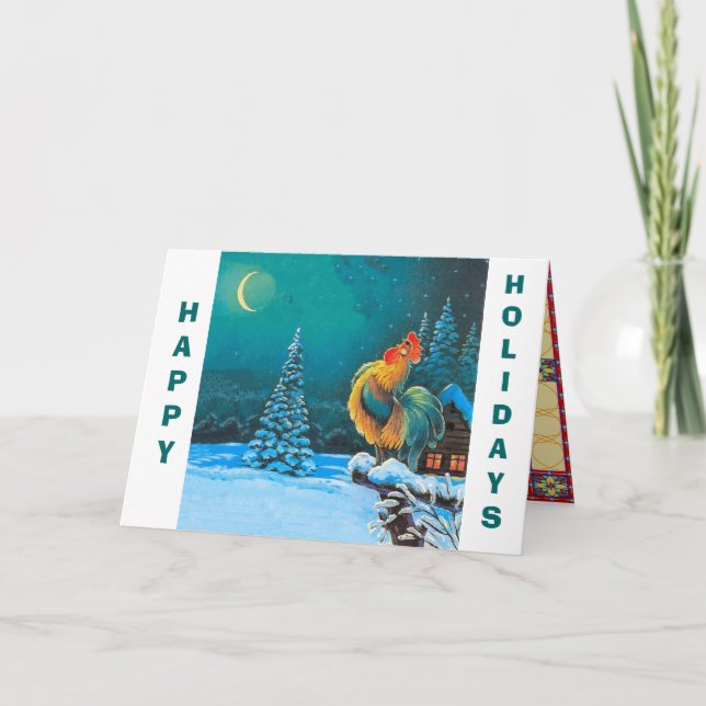 Cartes Pour Fêtes Annuelles chanticleer, bonnes fêtes (Devant)