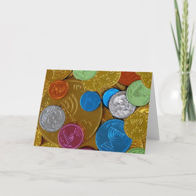 Cartes Pour Fêtes Annuelles Chanukah Gelt (Devant)