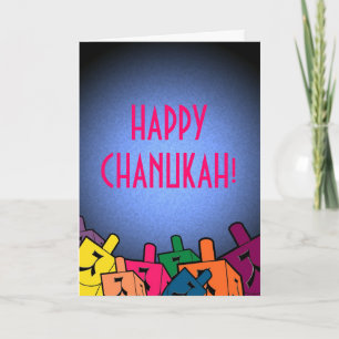 Cartes Pour Fêtes Annuelles Chanukah heureux avec des dreidles