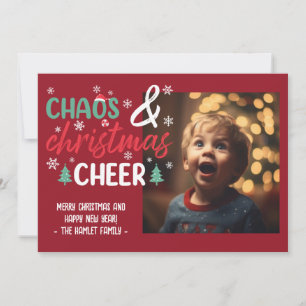 Cartes Pour Fêtes Annuelles Chaos et Noël Joyeux Amusant