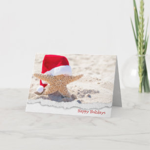 Cartes Pour Fêtes Annuelles Chapeau de Noël sur l'étoile de mer