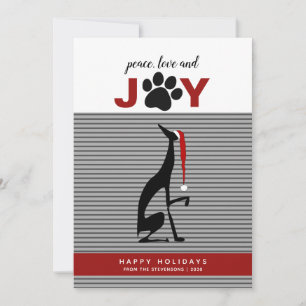 Cartes Pour Fêtes Annuelles Chapeau de Père Noël pour chien noir Joie
