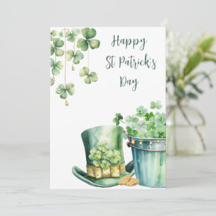 Cartes Pour Fêtes Annuelles Chapeau et trèfle de la Saint-Patrick