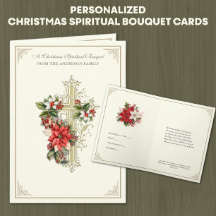 Cartes Pour Fêtes Annuelles Chapelet de prière de bouquet spirituel catholique