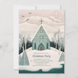 Cartes Pour Fêtes Annuelles Chapelle d'hiver   Fête de Noël religieuse de l'ég