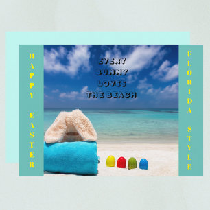Cartes Pour Fêtes Annuelles Chaque Bunny aime la plage Pâques de Floride